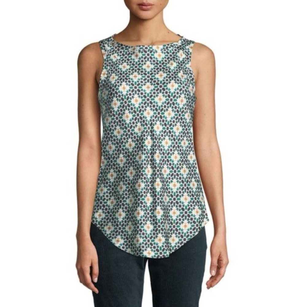 Theory Racer 2B Tile Silk Twill Racerback Tank Top